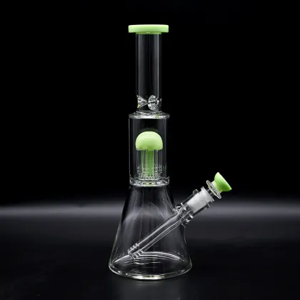 Green filtered Glass Beaker Bong