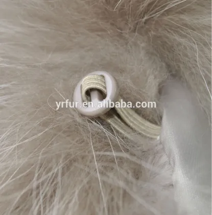 YR267 Ladies Rabbit and White Raccoon Collar Fur Vest