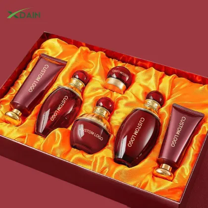 OEM Wholesale Glass Facial Care Kit: Firming, Anti-Wrinkle, Moisturizing Ginseng Skin Care Set
