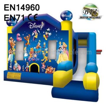 Disney World Inflatable Bounce House Castle With Slide 