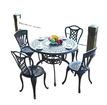 Wrought Aluminum and Cast Iron Garden Furniture: Tables and Chairs