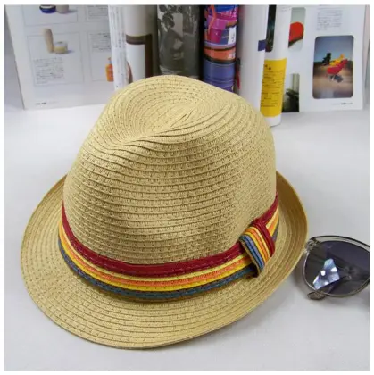 school straw hats , paper straw hats for children , baby straw hats