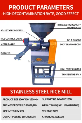 Small Combination Rice and Grain Mills for Farm Use