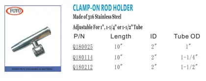 Foyo Brand Stainless Steel Clamp on Rod Holder