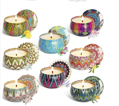 Soy wax tin candle gold candles