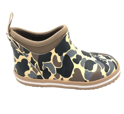 Langland Old School Camo Neoprene Rubber Deck Boots For Kids