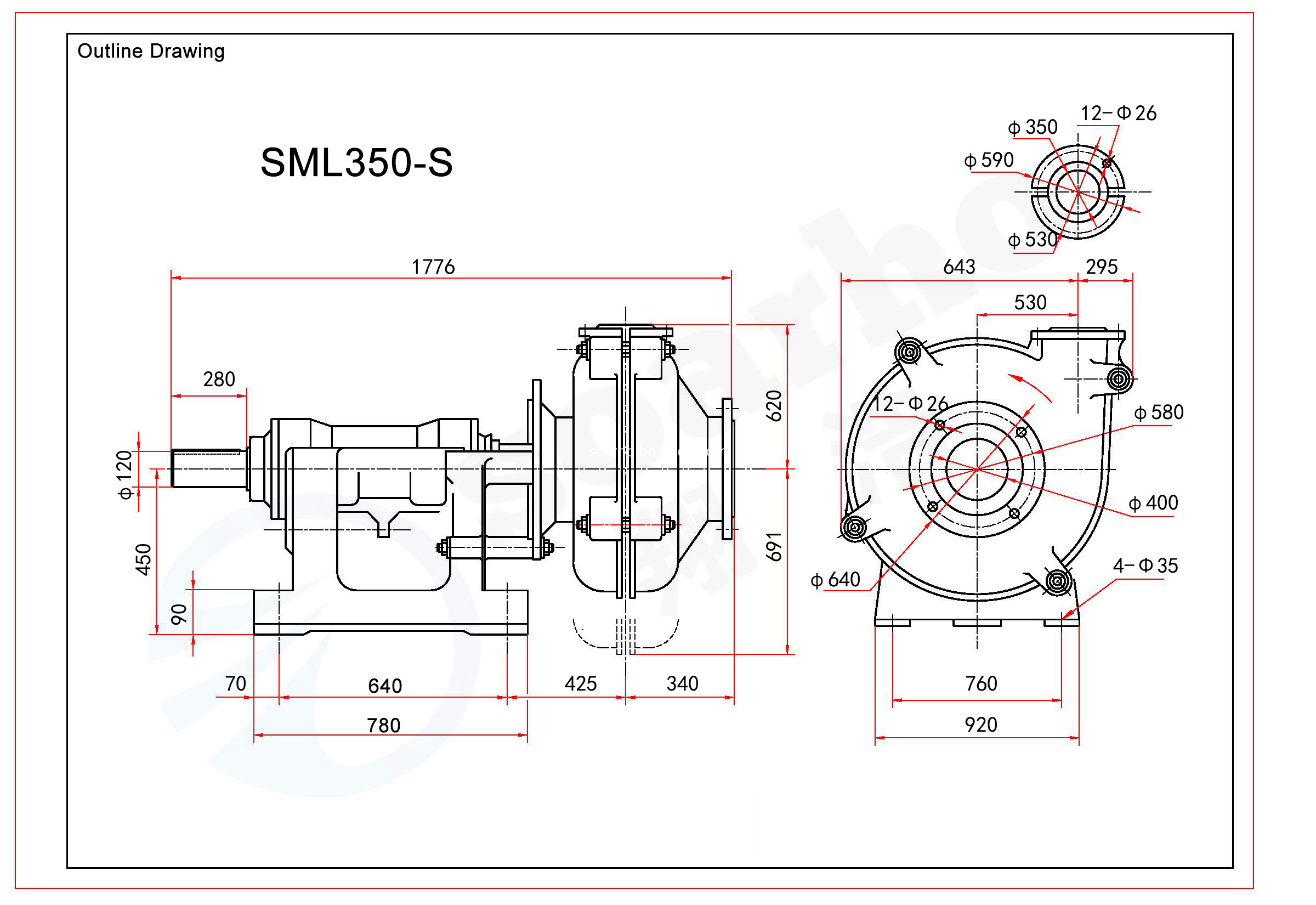 SML350-S outline drawing