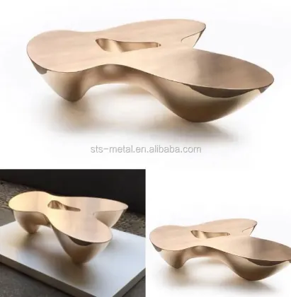 Customized Modern Quark Series Shiny Gold Stainless Steel Coffee Table