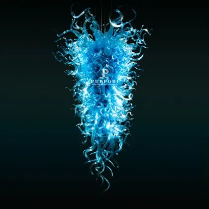 Murano Style Glass Blown Chandelier