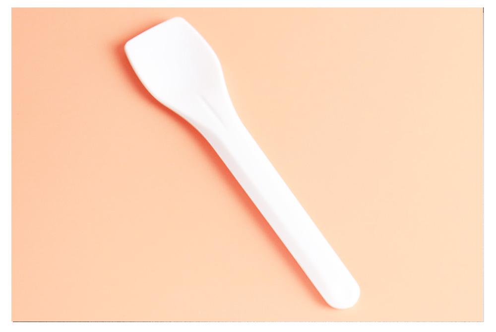 Disposable White Dessert Ice Cream Spoon x