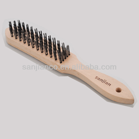2014 the newest style SJIE3009-1 wooden handle steel wire brush/ brush manufactory