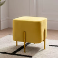 Designer Fashionable Ottoman Velvet Cover Ottoman Round Ottoman Stool With Handle