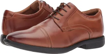 Nunn Bush Men's Dixon Cap Toe Oxford with KORE Comfort Walking Technology, COGNAC, 8.5 Wide US