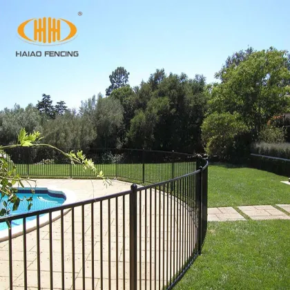 Cheap montage flat rail top steel fence panels