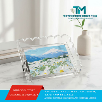 Scalloped Golden Edge Acrylic Photo Tray