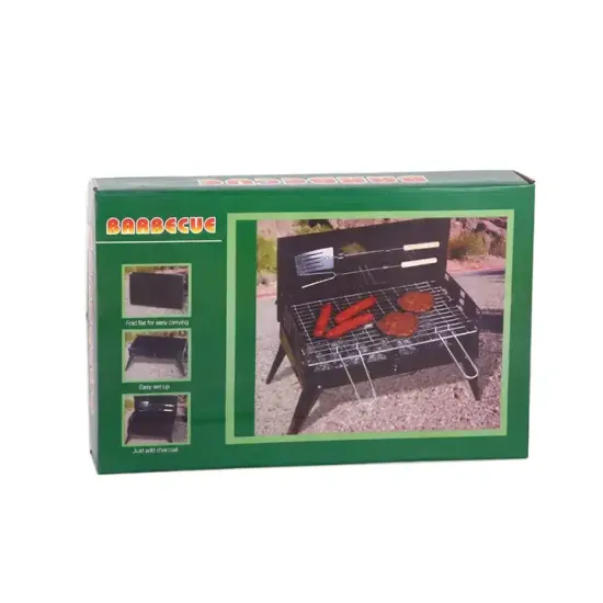 Portable Stainless Steel Folding Charcoal Barbecue Grill for Camping