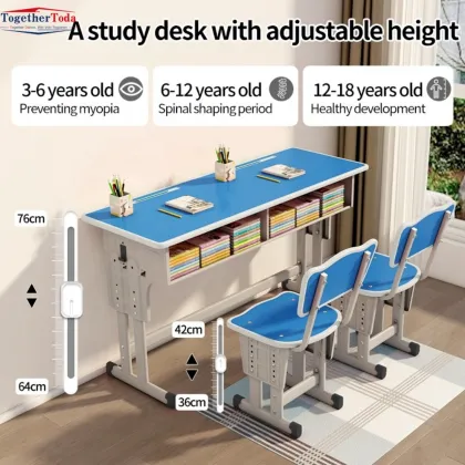 School Furniture Student Double Desk and Chair Sets