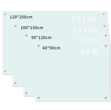 Custom Frameless Tempered White Board Dry Erase Magnetic Glass Whiteboard