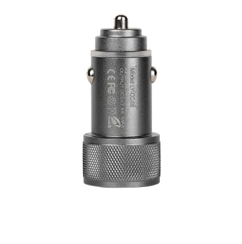 Aluminum alloy universal car charger dual usb car charger