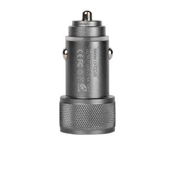 Aluminum alloy universal car charger dual usb car charger