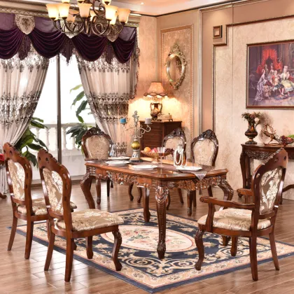 Foshan wood furniture solid wood dining room table sets for home use