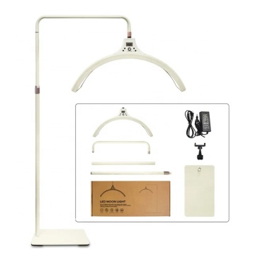 Floor Standing Barber Ring Light Half Moon with Phone Holder for Eyelash Lamp