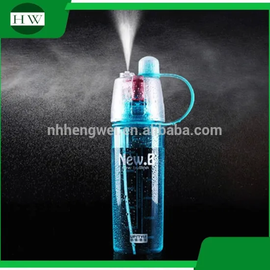 outdoor portable plastic custom printed promotional clear colorful plastic drinking water mist spray bottle mug cup