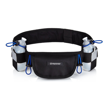 Trendy Fashion Running Fanny Pack Men Polyester  Belt Waist Bag With Two Water Bottle Holders