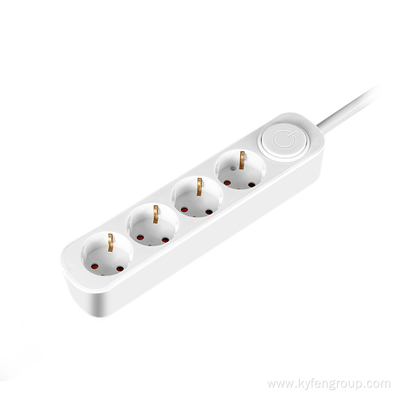 Germany 4-way power strip with button switch