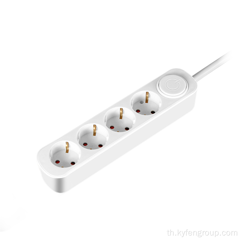 แถบไฟฟ้า 4 ทางของเยอรมนีพร้อมสวิตช์ปุ่ม