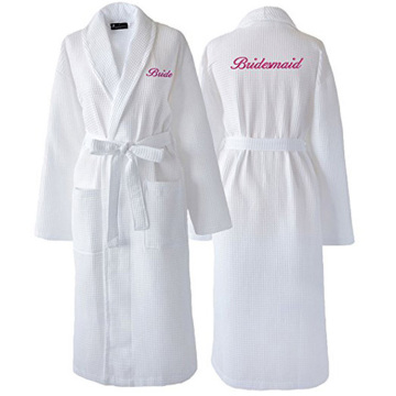 Luxe geborduurd hotelpaar Wafle Bathrobe