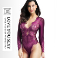 Manica lunga per body viola di lingerie sexy