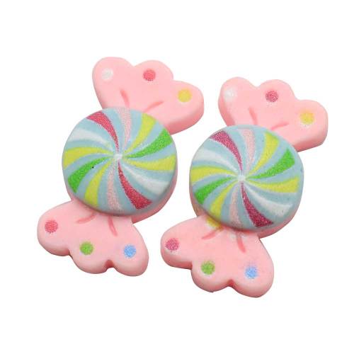 Fantazyjna żywica Lollipop Handmade Flatback Bowknot Candy Decoration Diy Scrapbooking Making Biżuteria Akcesoria Craft