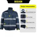 Ansi Hi Vis Construction Work Jacket in Navy