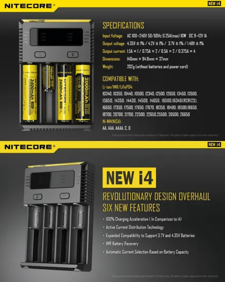 2017 Nitecore I4 Battery Charger