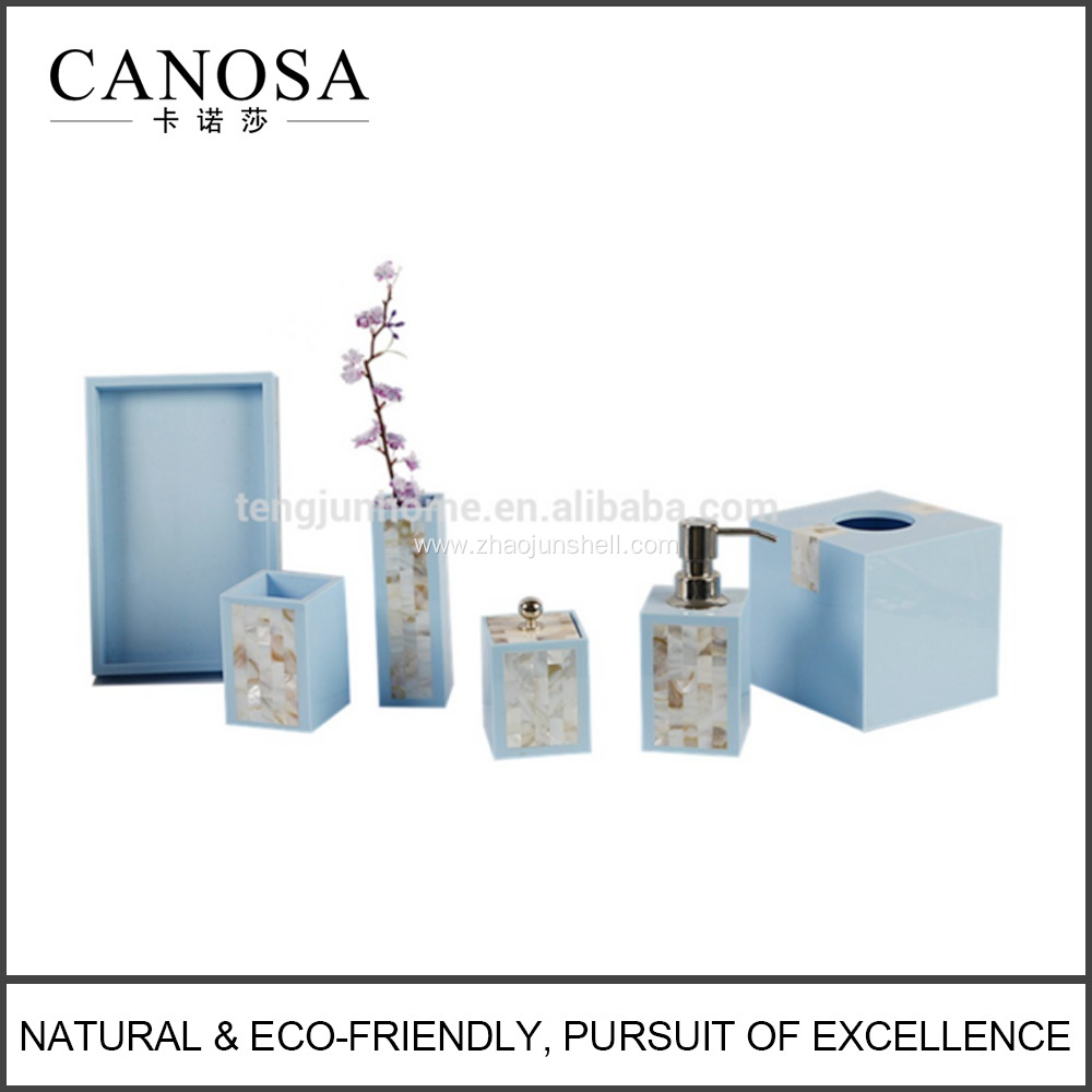 2016 Hot Sale Luxury Shell Lacquer Bathroom Set for Hotel
