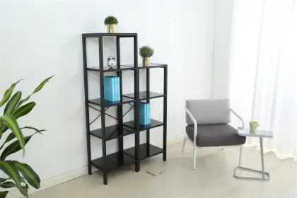 metal bookshelves temper glass
