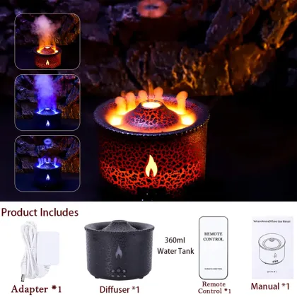 Black Volcano Humidifier Aromatherapy Diffuser