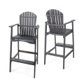 Outdoor Acacia Wood Adirondack Barstools