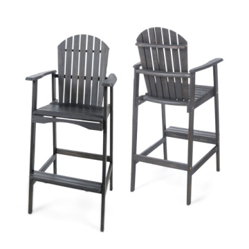 Outdoor Acacia Wood Adirondack Barstools