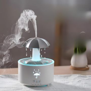Drehende Regenschirm Wassertropfen ätherischer Öldiffusor mit LED -Leuchten