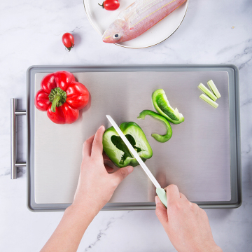 MIDDIA Double Sided Stainless Steel Grain Fiber Cutting Board