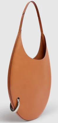 Camel Brown Oval Handle Shoulder Bag