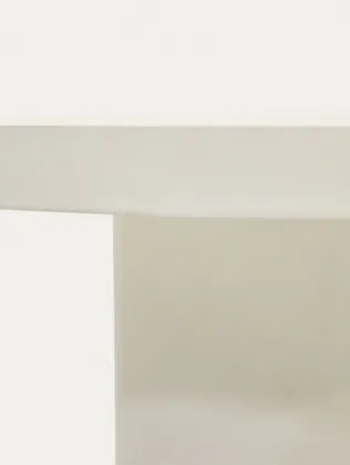 Round table in white cement