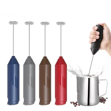 Custom Logo Battery Operated Handheld Electric Stainless Steel Milk Frother for Coffee