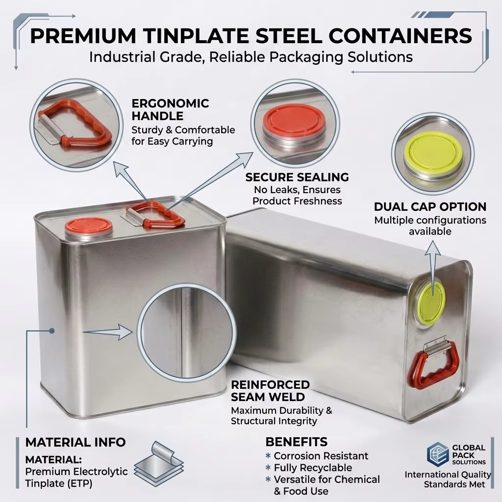 Metal edible oil can