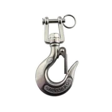 Stainless Marine Snap Latched Lifting Jaw Type Swivel Crane Hook