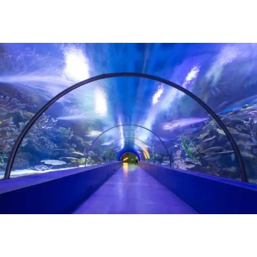 Túnel acrílico transparente comercial público de 10 m de largo