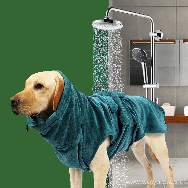 Drying Absorbent Soft Microfiber Dog Bathrobe