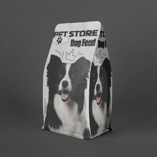 Custom Printed Reusable Plastic Pouches for Dog Pet Food Packaging (5kg, 10kg, 15kg)